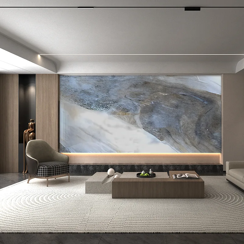 Marmor-Hintergrundwandpaneel aus der Amazon-Serie „Grün und Blau“.